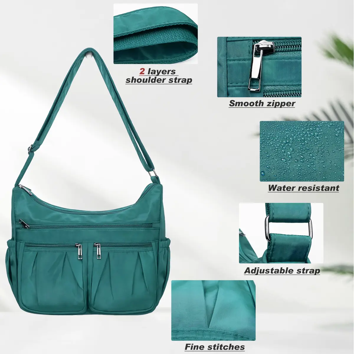 VOLGANIK ROCK Large Waterproof Nylon Crossbody Purse | Lightweight Travel Shoulder Handbag for Women - view 5