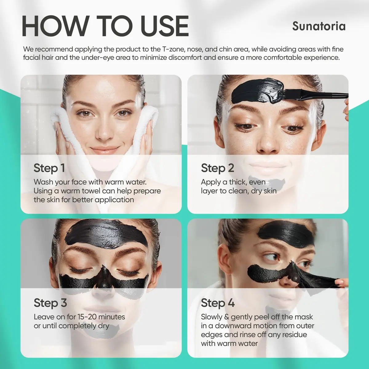 SUNATORIA Original Black Peel Off Face Mask 60ml (2.04 fl oz) | Purifying Charcoal Mask for Oily Skin - view 9