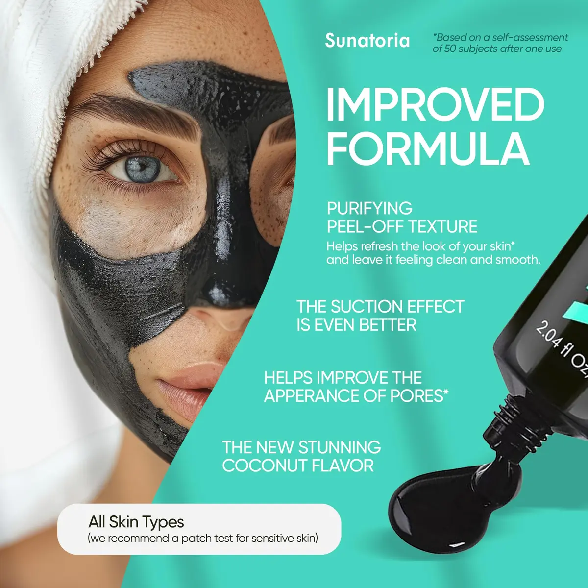SUNATORIA Original Black Peel Off Face Mask 60ml (2.04 fl oz) | Purifying Charcoal Mask for Oily Skin - view 2