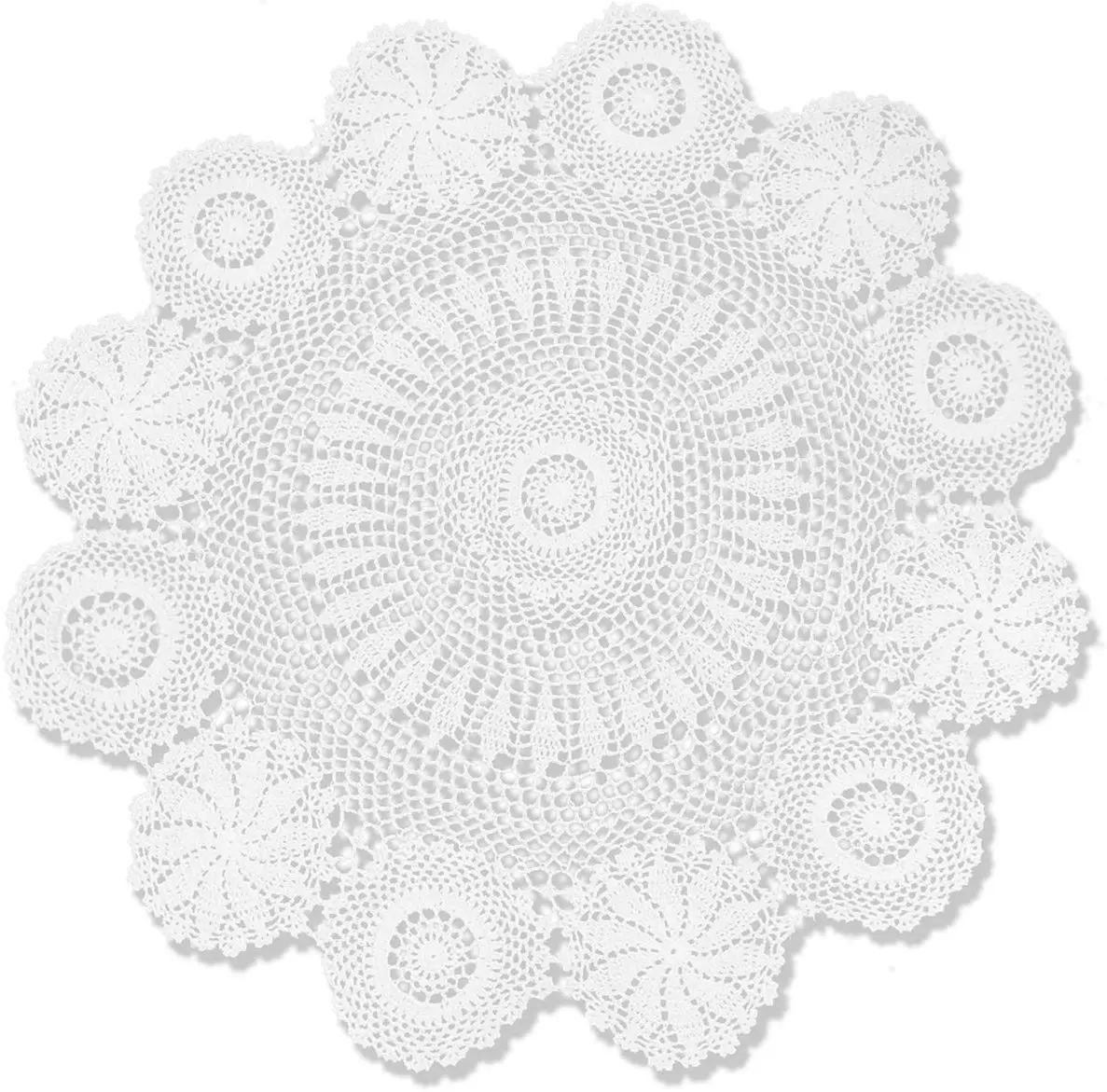 Hetao Handmade Crochet Round Tablecloth Doilies Lace Table Covers White 90 cm (35 Inch) | Elegant Lace Design for Weddings & Home Decor - main product image