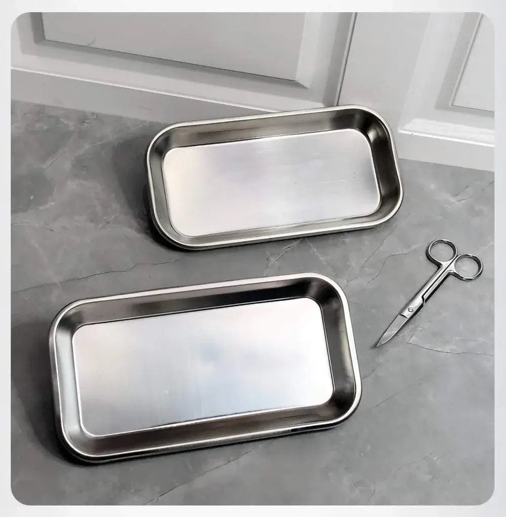 LabAider Stainless Steel Dental Procedure Tray 21.9 cm (8.6") | 3-Pack Flat Type for Medical & Lab Use - view 5