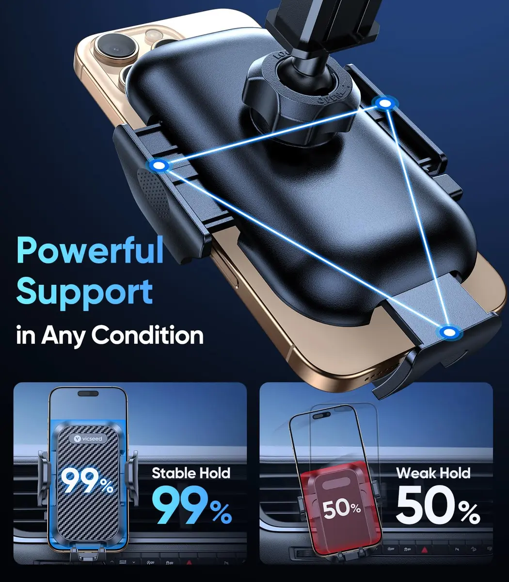 VICSEED 2026 Ultimate Sturdy Car Phone Holder 95+LBS Suction | Universal Long Arm Mount for Car Dashboard & Windshield - view 6