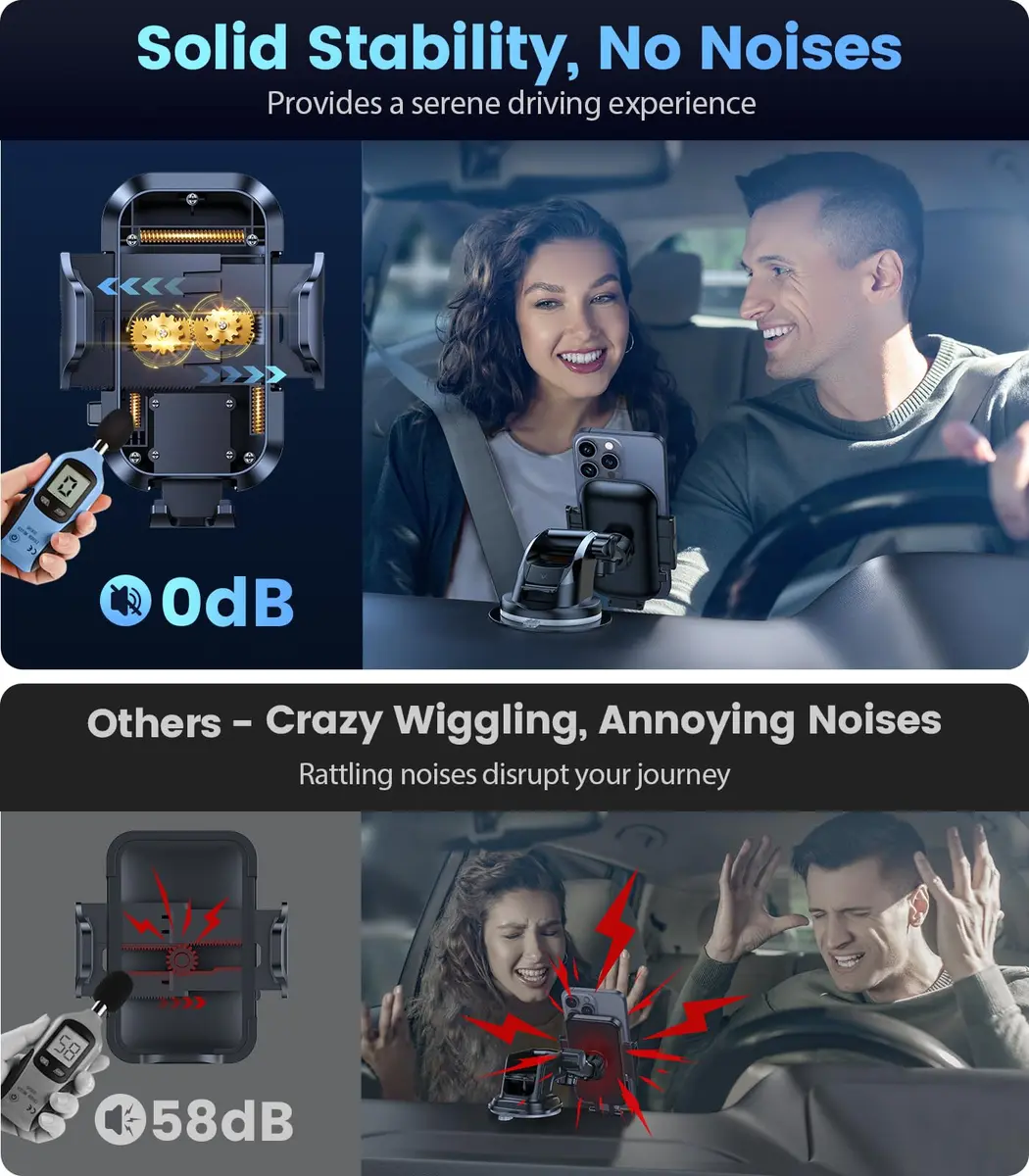 VICSEED 2026 Ultimate Sturdy Car Phone Holder 95+LBS Suction | Universal Long Arm Mount for Car Dashboard & Windshield - view 3