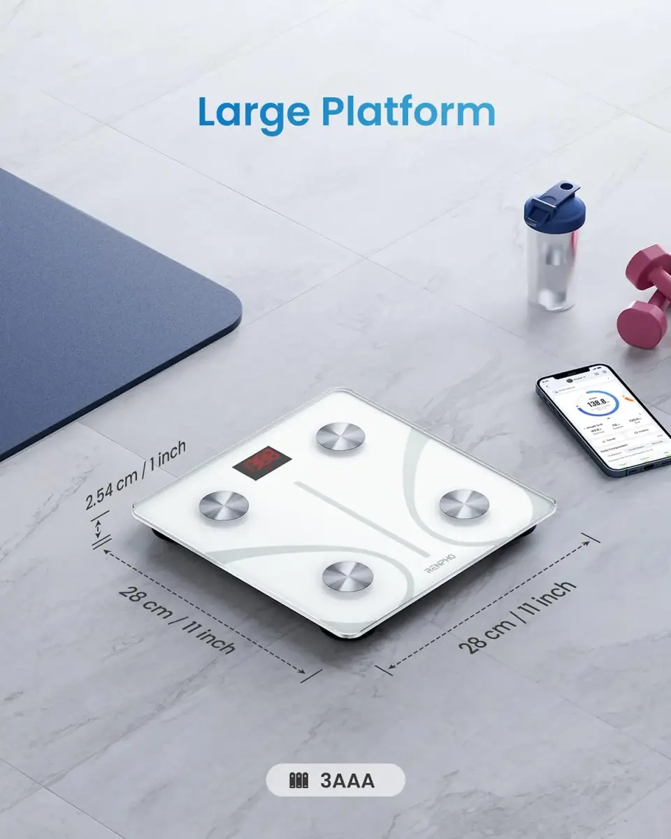 RENPHO Smart Body Weight Scale with BMI & Body Fat, 13 Metrics, 180 kg Capacity | FDA Approved - view 8