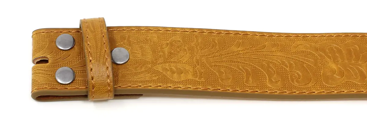 BC Belts Western Leather Belt Strap 1.5” Wide Embossed Scrollwork Tan XXL | Classic Western Style - view 8