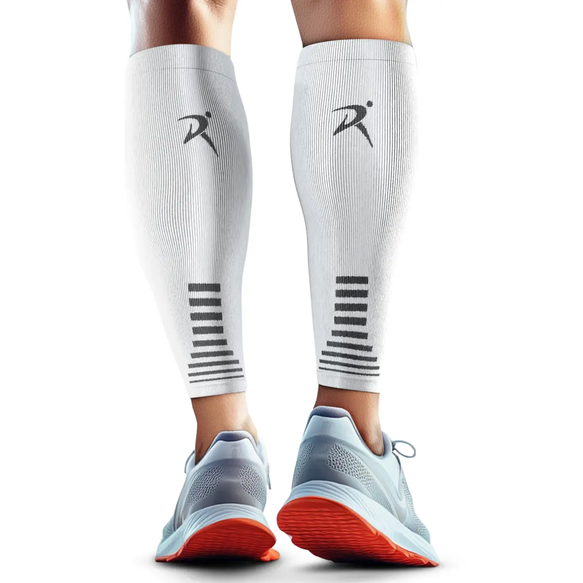 Rymora Calf Compression Sleeves for Men & Women (Pair) White Large | Graduated Compression for Shin Splints & Recovery - main product image