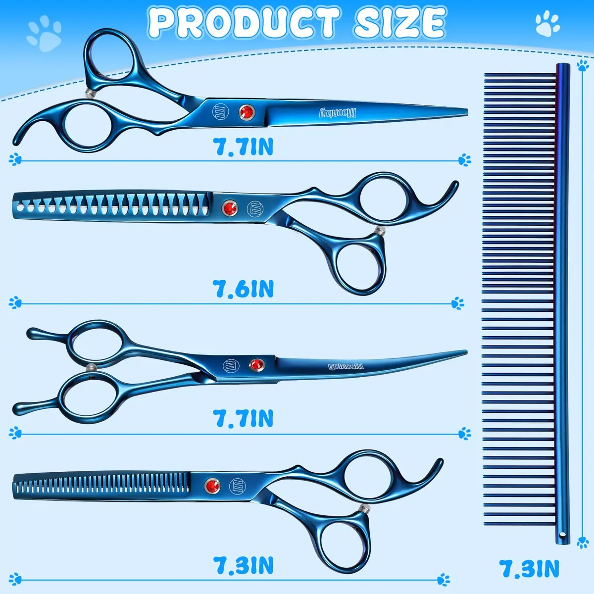 Moontay Professional Dog Grooming Scissors Set, 7 Inch/8 Inch | Sharp, Durable, Hand Forged - view 5
