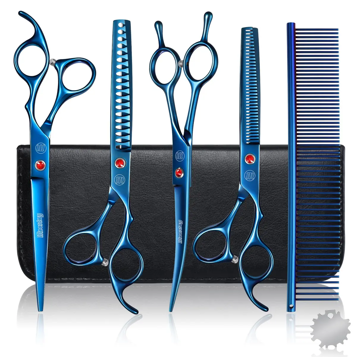 Moontay Professional Dog Grooming Scissors Set, 7 Inch/8 Inch | Sharp, Durable, Hand Forged - main product image