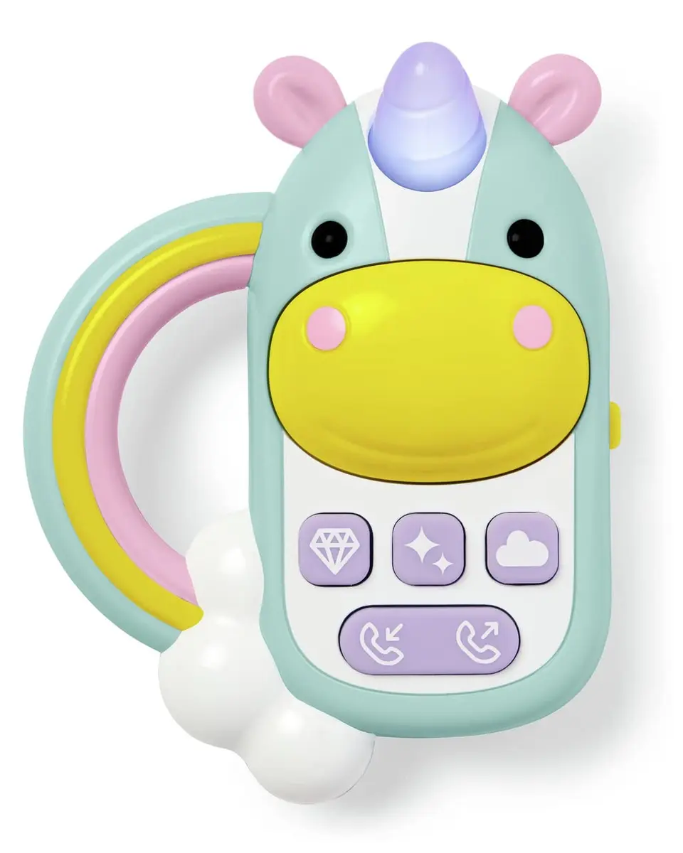 Skip Hop Baby Phone Toy: Zoo Unicorn Cell Phone 10.6cm (4.19in) | Musical Toy for Babies - main product image