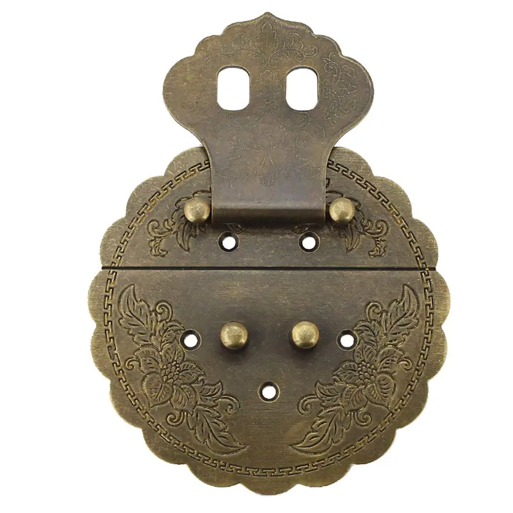 Tiazza Antique Brass Hasp Buckle Lock Latch 9cm (3.54") | Vintage Style Hardware for Boxes & Furniture - view 2