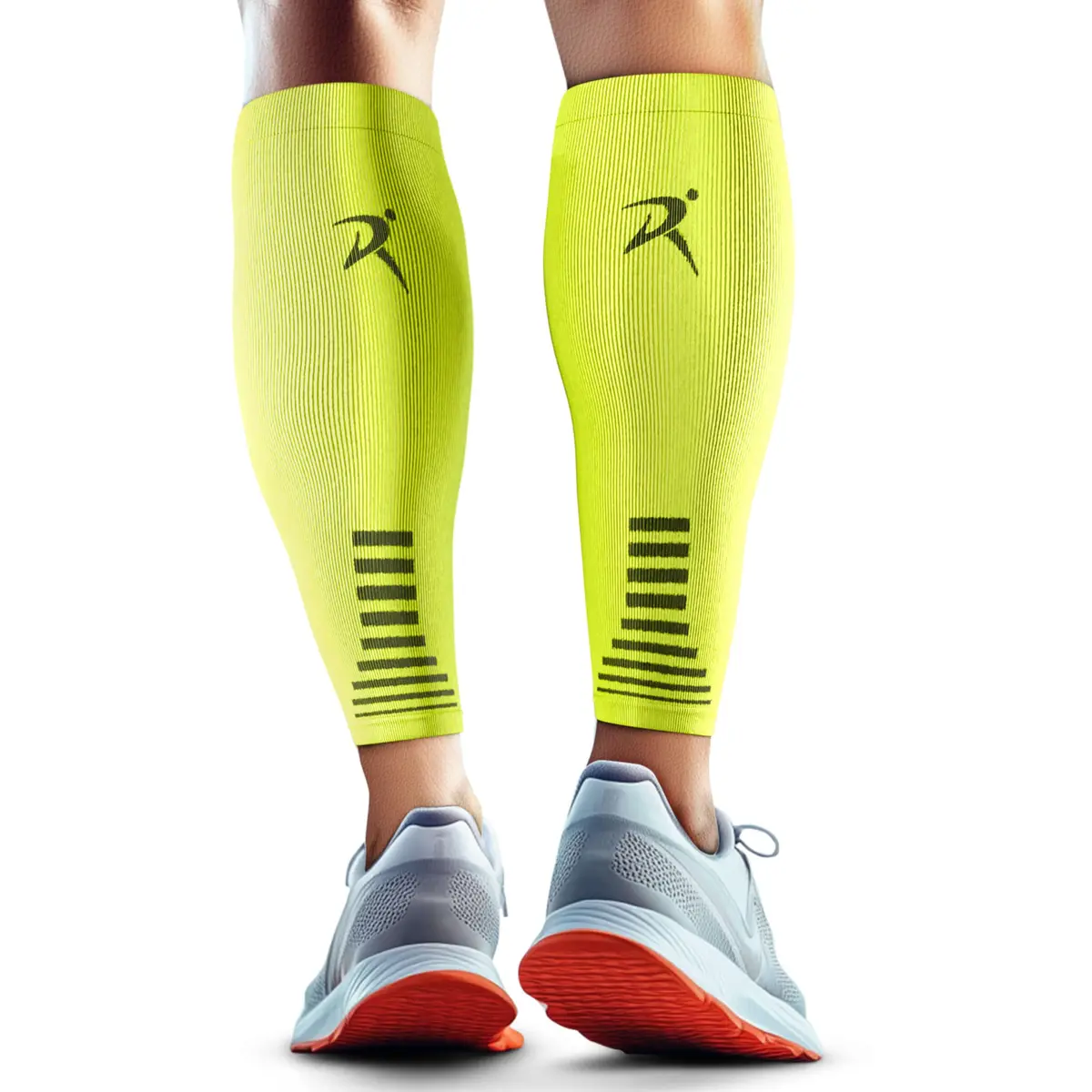 Rymora Calf Compression Sleeves for Men & Women (Pair) Neon Yellow Small | Graduated Compression for Shin Splints & Recovery - main product image