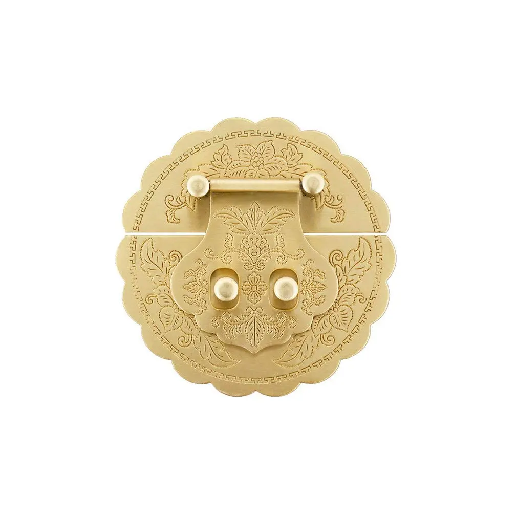 Tiazza Antique Brass Hasp Buckle Lock Latch 9cm (3.54") | Embossing Gold Hardware - view 2