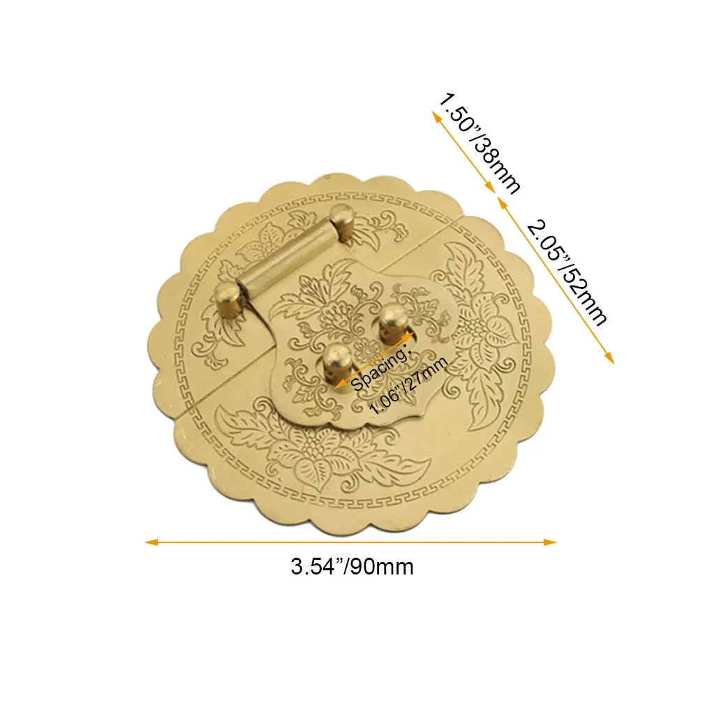 Tiazza Antique Brass Hasp Buckle Lock Latch 9cm (3.54") | Embossing Gold Hardware - view 3