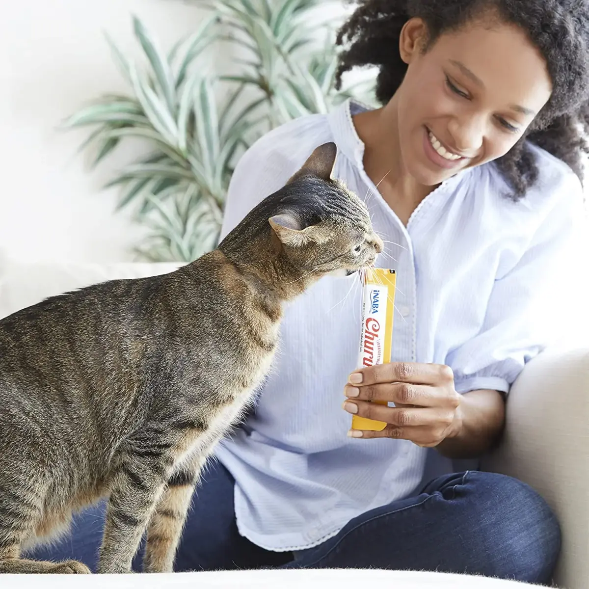 INABA Churu Cat Treats Chicken with Crab Recipe, 0.5 oz Tubes (12 Pack) | Grain-Free Lickable Purée - view 4