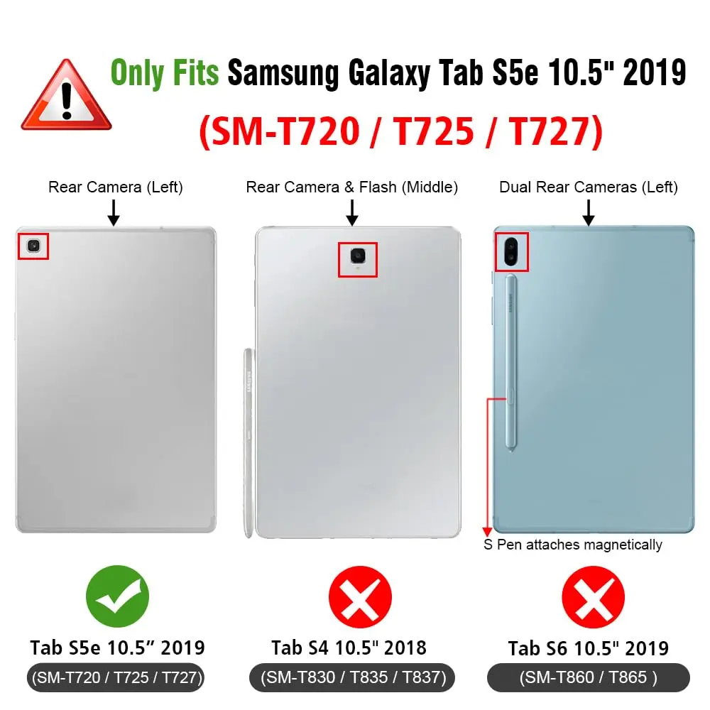 FINTIE Slim Case for Samsung Galaxy Tab S5e 10.5 Inch 2019, Black | Ultra-Thin Flip Cover with Auto Sleep/Wake - view 2