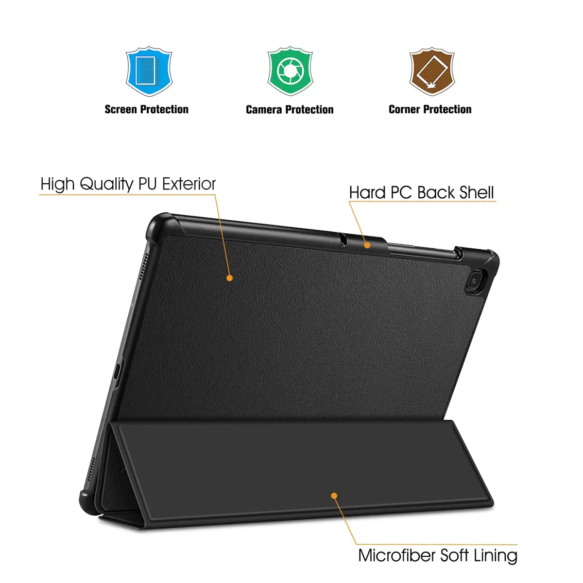 FINTIE Slim Case for Samsung Galaxy Tab S5e 10.5 Inch 2019, Black | Ultra-Thin Flip Cover with Auto Sleep/Wake - view 3