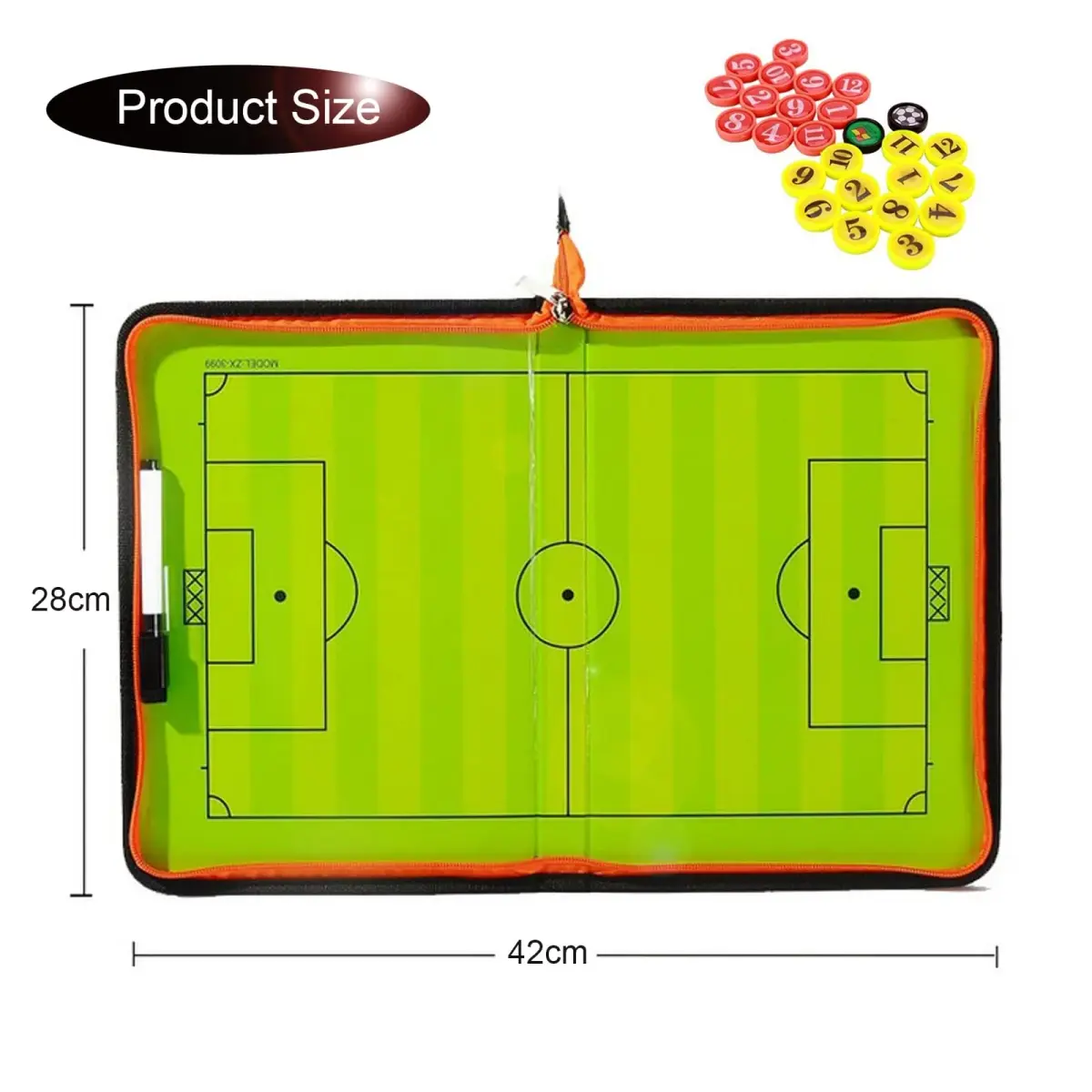 Pure Vie Magnetic Soccer Coaching Board Football Tactics Clipboard with Full Set of Magnets & Marker (Folded 21x28cm, Expanded 42x28cm) - view 5