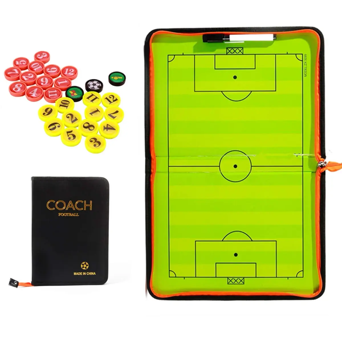Pure Vie Magnetic Soccer Coaching Board Football Tactics Clipboard with Full Set of Magnets & Marker (Folded 21x28cm, Expanded 42x28cm) - view 2