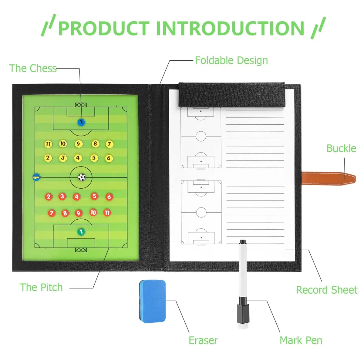 Pure Vie Portable Magnetic Soccer Coaching Board Football Tactics Clipboard 49cm x 32cm | Strategy Tool for Coaches - view 3