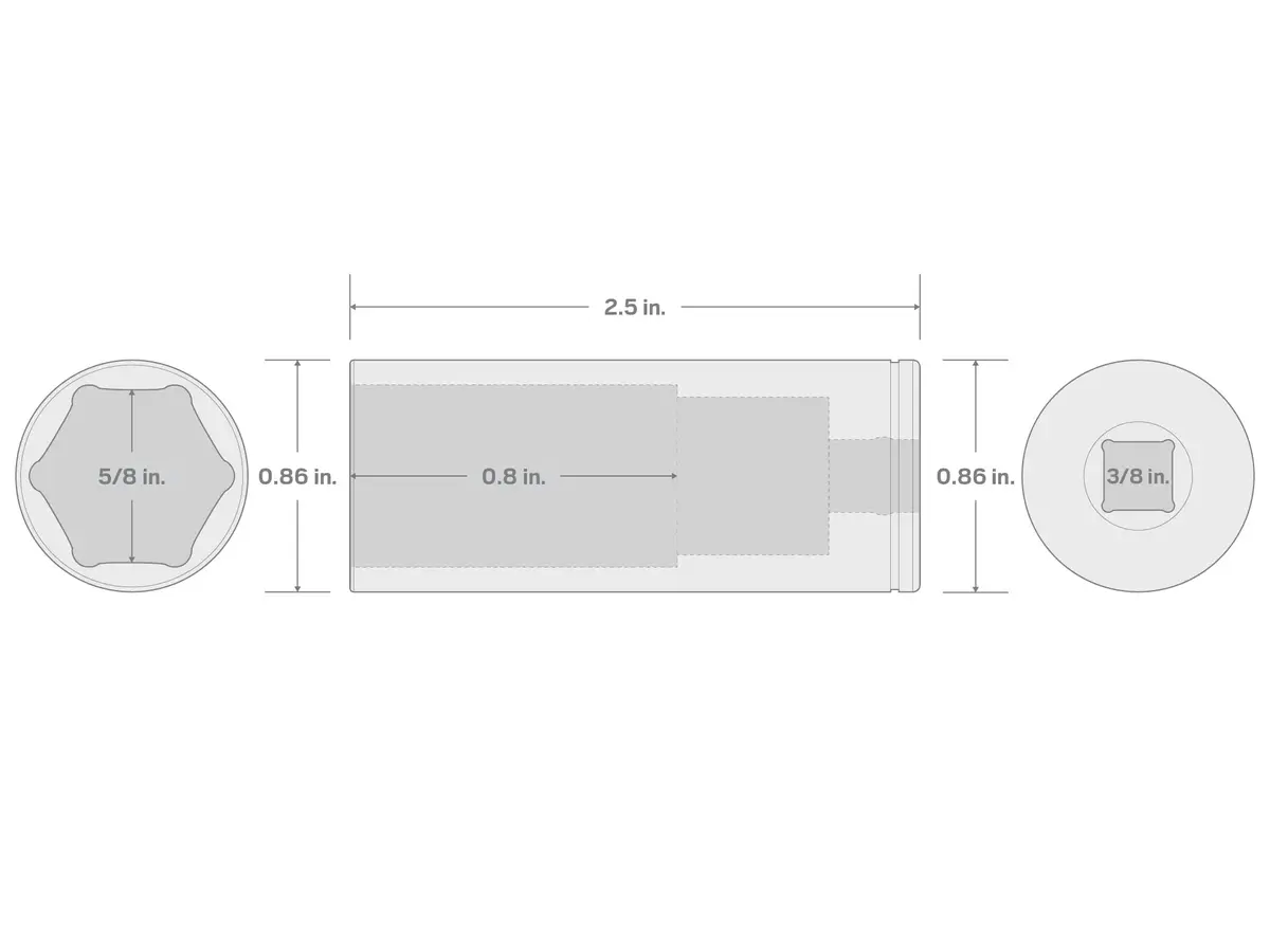 TEKTON 3/8 Inch Drive x 5/8 Inch 6-Point Socket | Chrome Plated Steel, Deep, Durable (70-120 chars) - view 6