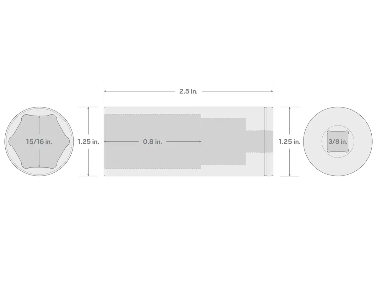 TEKTON 3/8 Inch Drive x 15/16 Inch 6-Point Deep Socket | SHD13024 | 24mm (0.94 Inch) - view 2