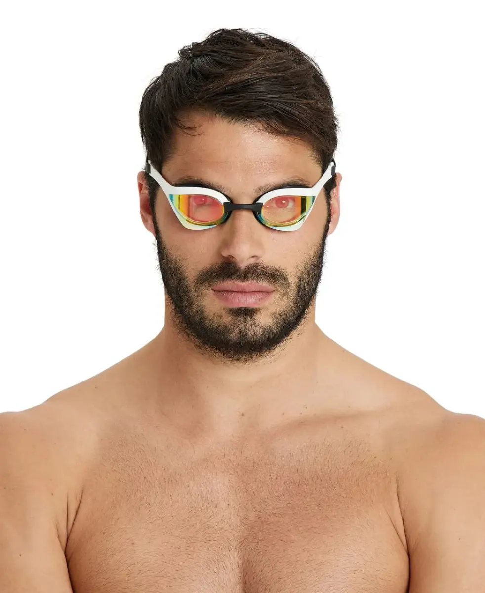 ARENA Cobra Ultra Swipe Racing Swim Goggles | Yellow Copper/White, Polycarbonate, Anti-Fog - view 4