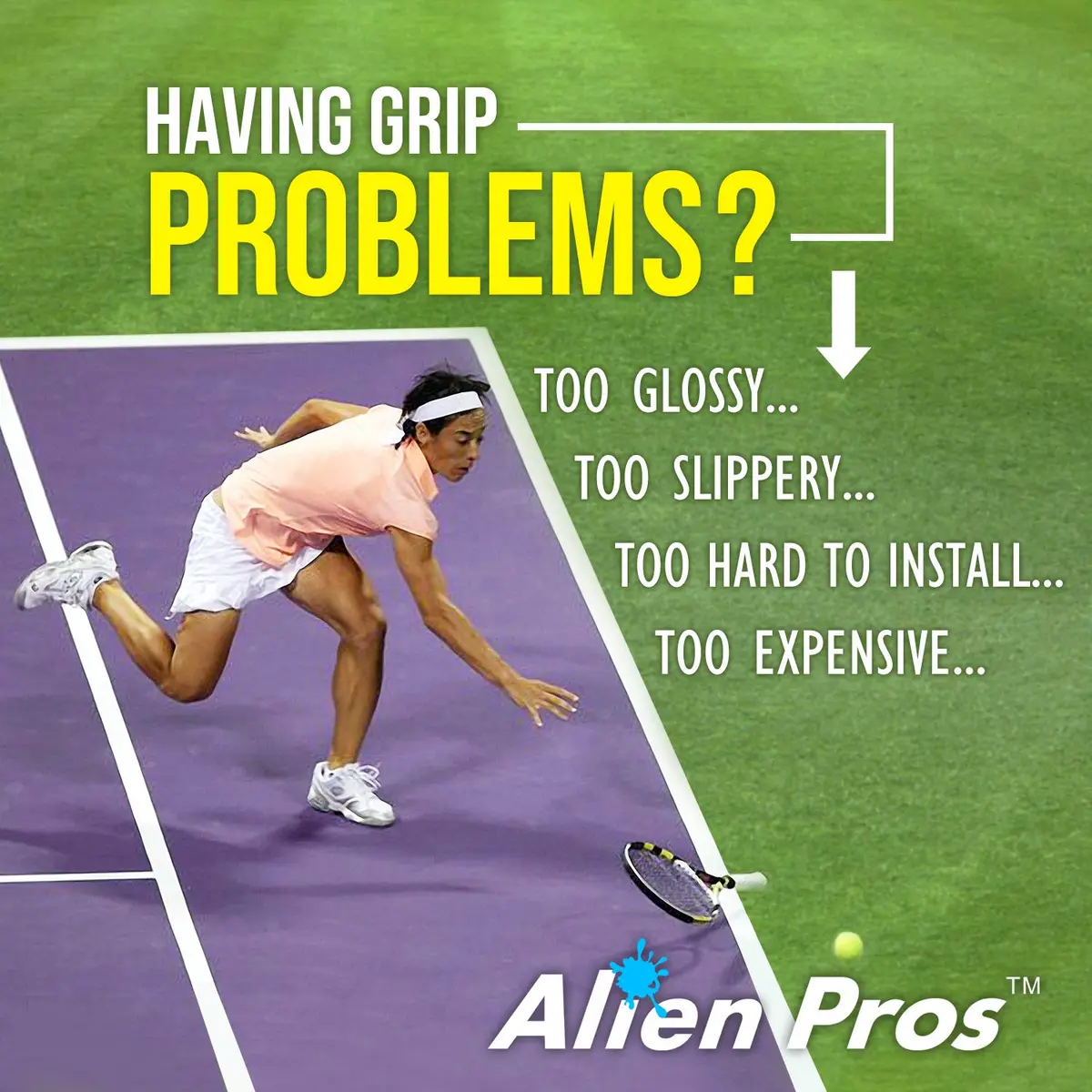 ALIEN PROS Tennis Racket Grip Tape (6 Grips) - Precut and Dry Feel Tennis Grip - Wrap Your Racquet for High Performance (6 Grips, Purple) | Dry Feel, Absorbs Sweat - view 2