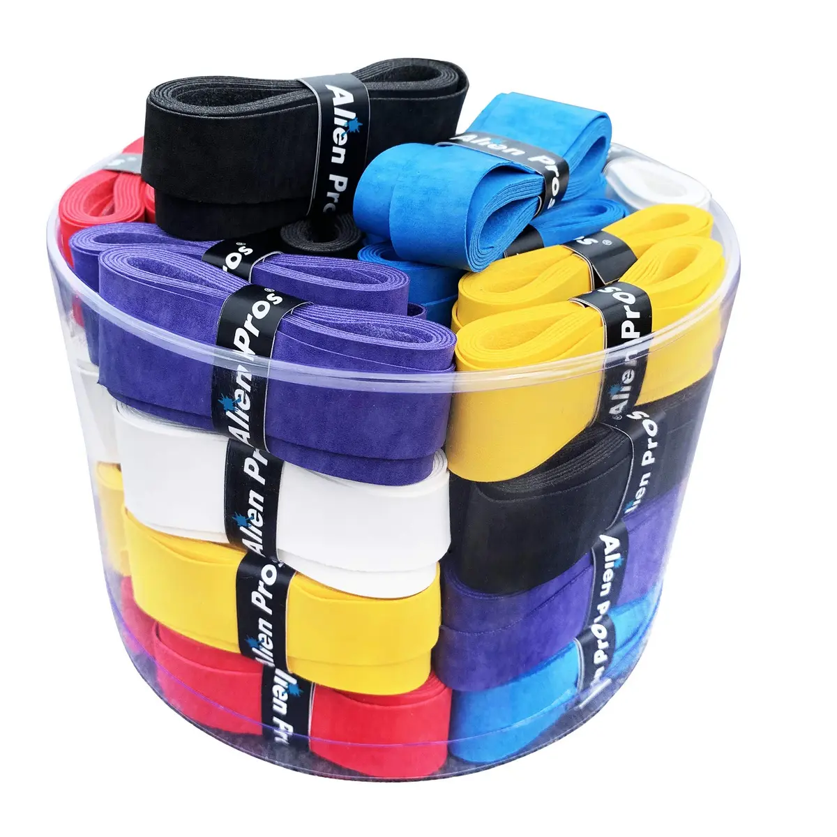Alien Pros Tennis Racket Grip Tape (60 Grips) - Precut and Dry Feel Tennis Grip - Wrap Your Racquet for High Performance (60 Grips,Mixed Colors) - main product image