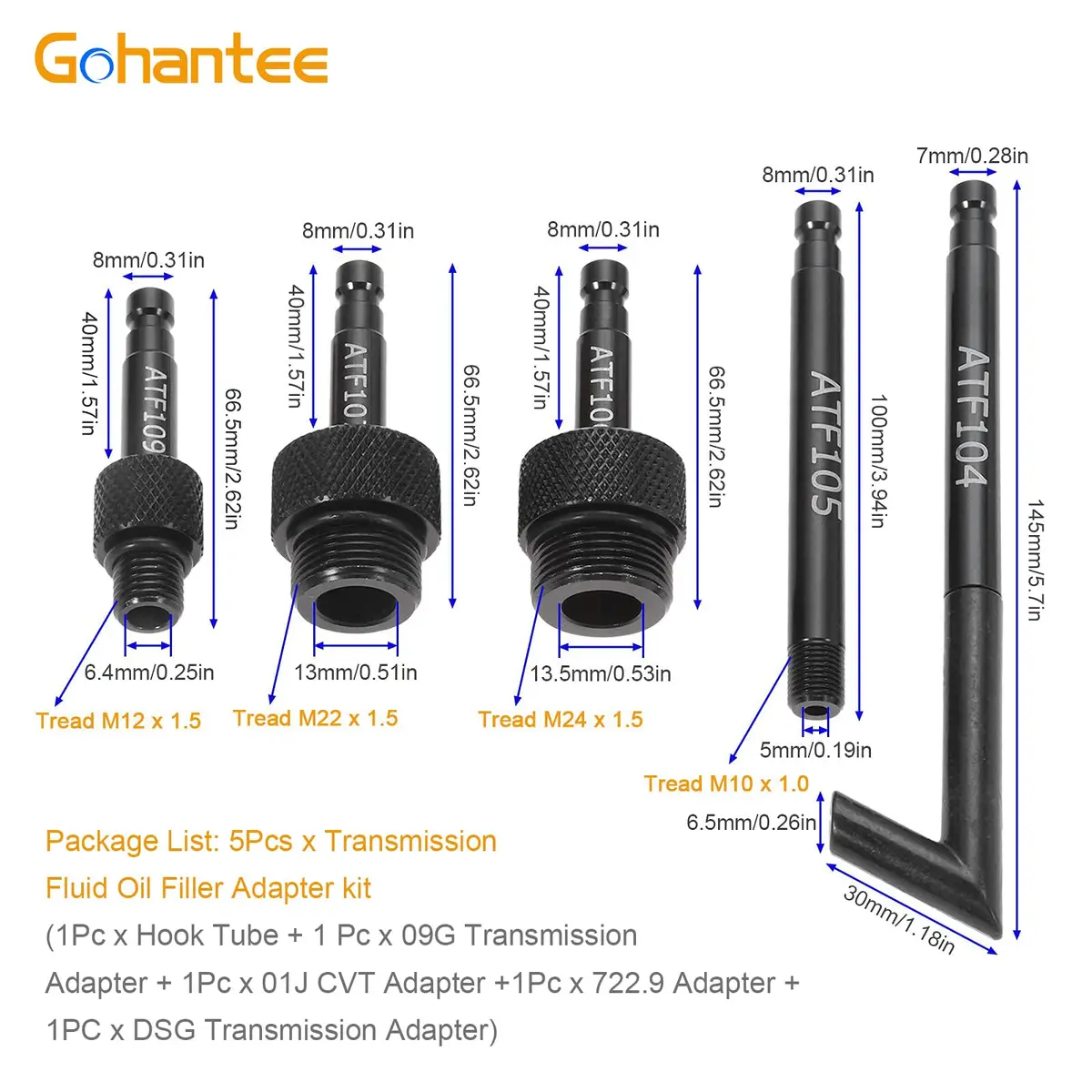 gohantee Transmission Fluid Oil Filling Filler Adapter Replacement for Audi 09G 01J 722.9 | Durable Aluminum Alloy, Easy Installation - view 2