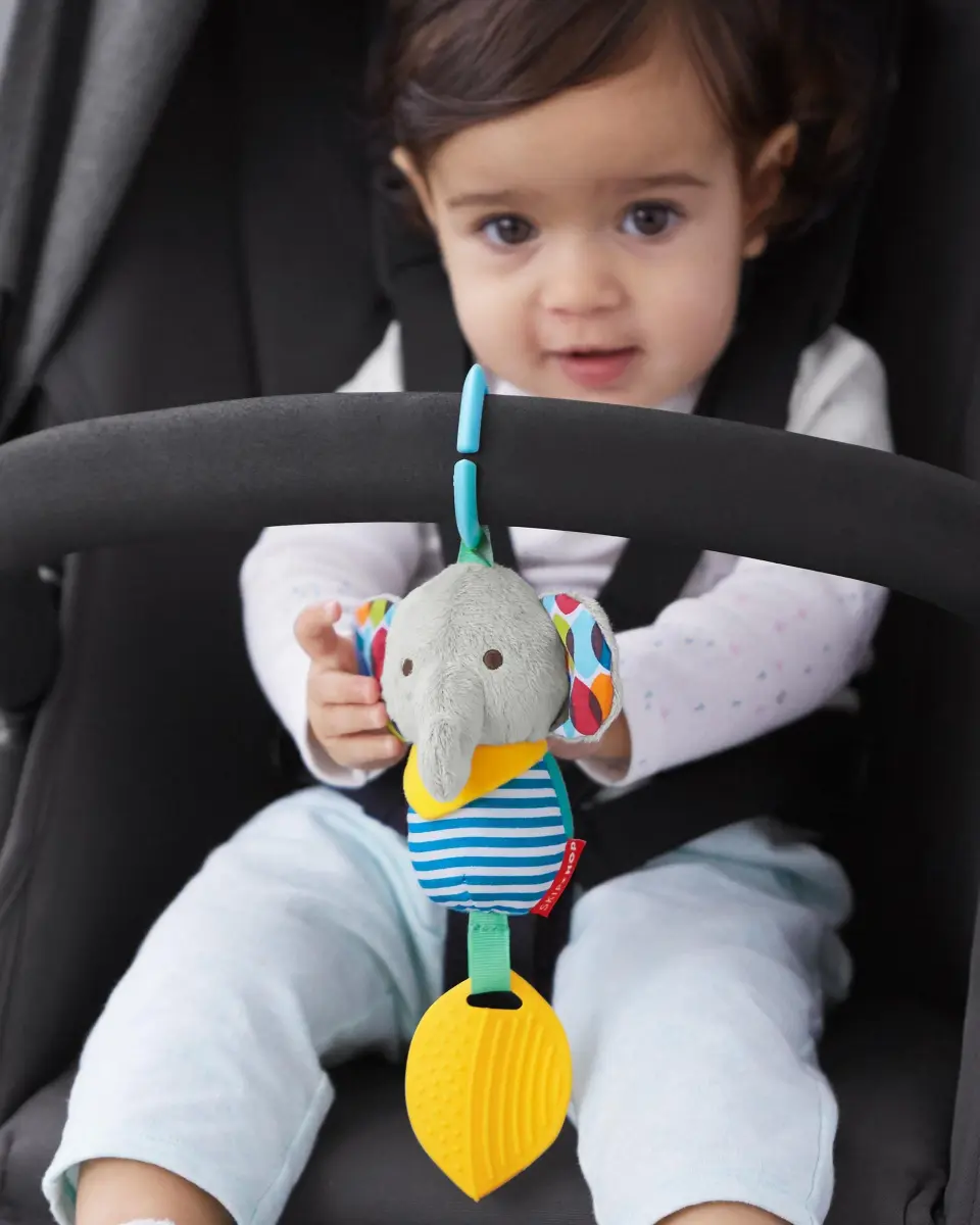 Skip Hop Bandana Buddies Elephant Activity Teether Toy 7.6cm (3 Inch) | BPA-Free Soothing Chime & Textured Play - view 4