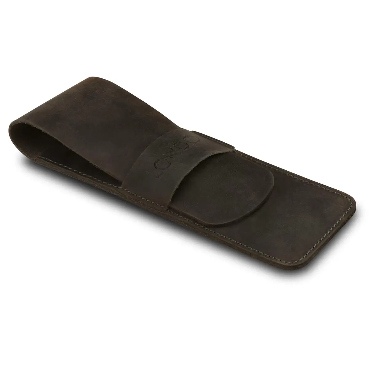 Londo Genuine Leather Pen and Pencil Case with Tuck in Flap | Classic Desk Organizer in 6 Colors - view 3