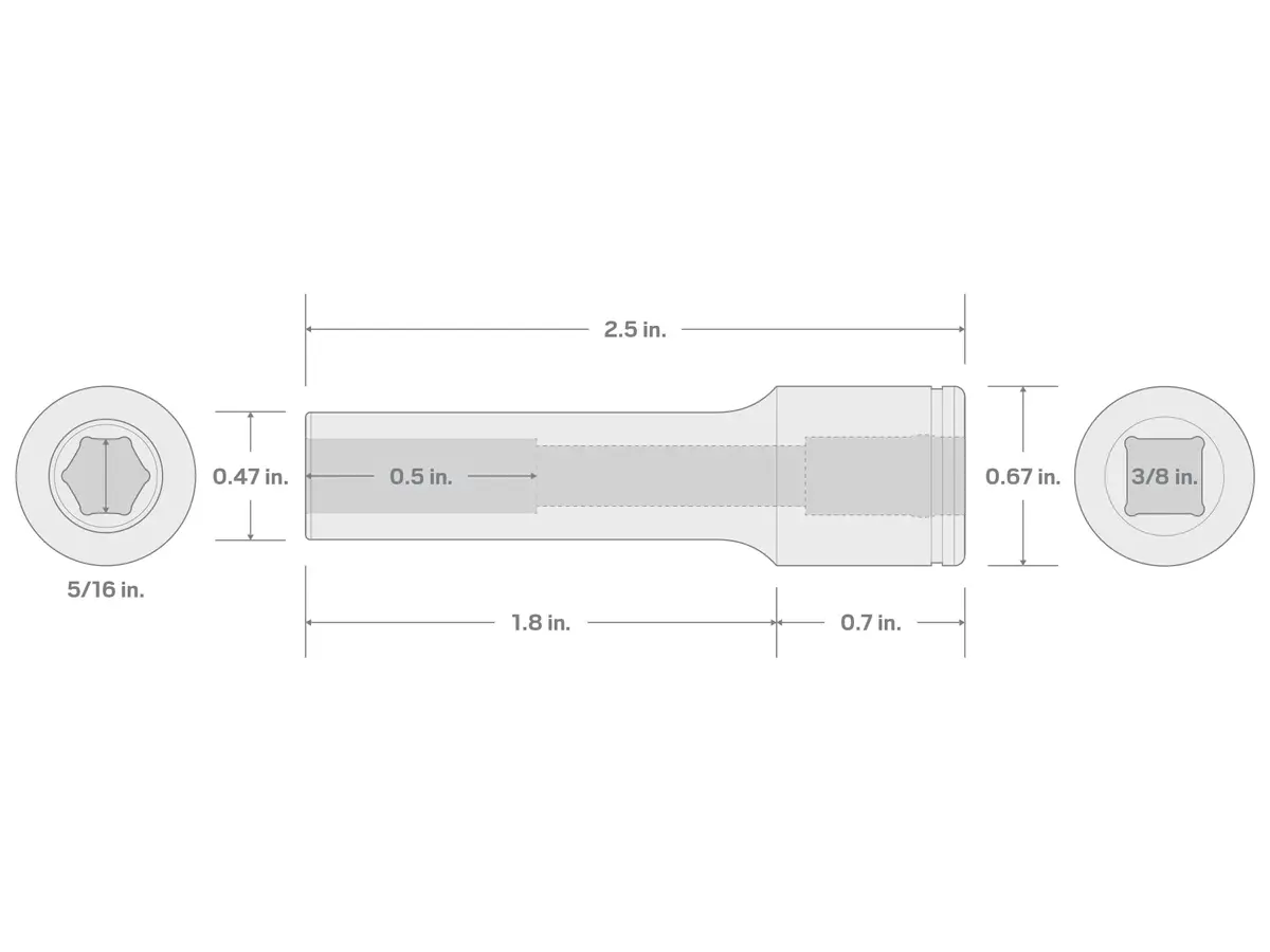 TEKTON 3/8 Inch Drive x 5/16 Inch 6-Point Socket | Chrome Plated Steel, Deep Finish, Exact Fit for Hex Fasteners - view 6