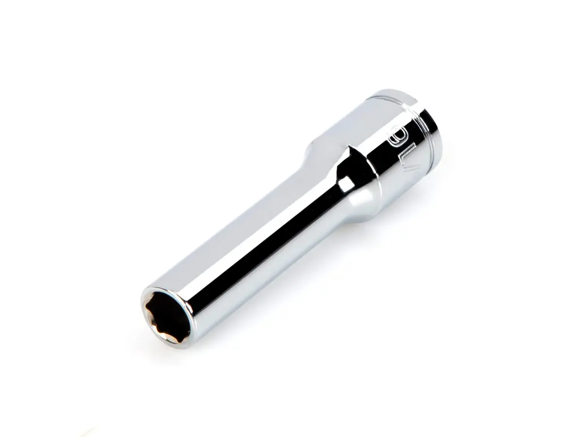 TEKTON 3/8 Inch Drive x 5/16 Inch 6-Point Socket | Chrome Plated Steel, Deep Finish, Exact Fit for Hex Fasteners - main product image