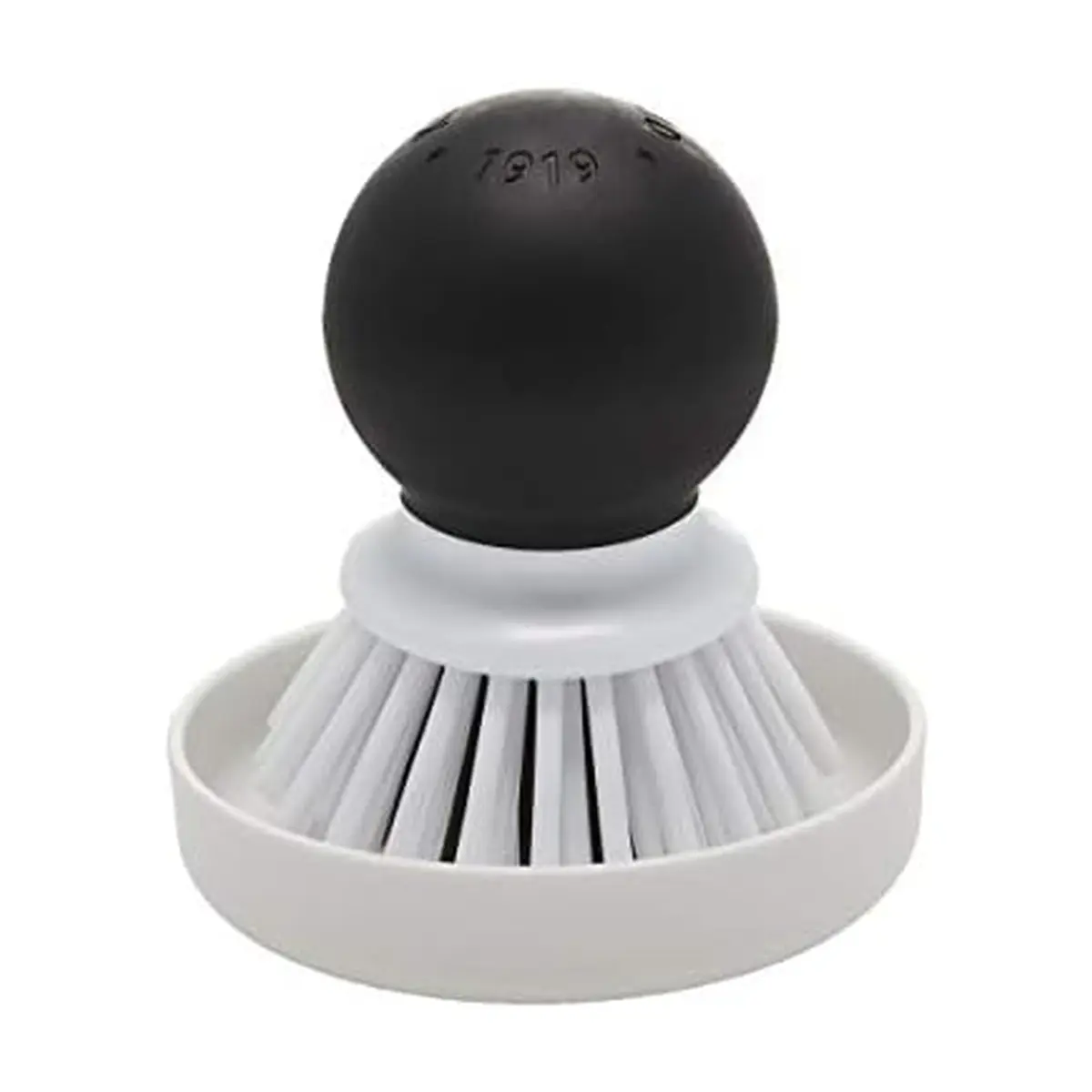 KitchenAid Palm Brush with Dish Tray | Durable Nylon Bristles for Tough Cleaning, Dishwasher Safe, 2 Piece, Black - main product image