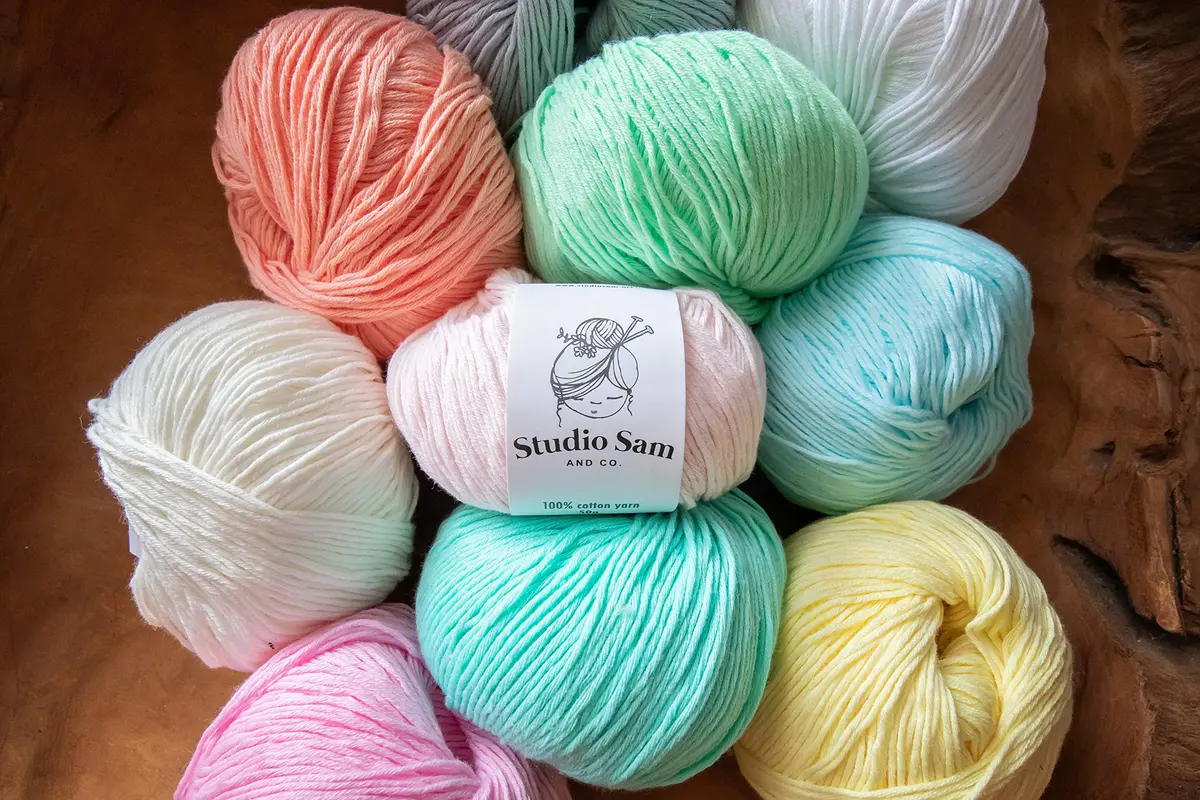 Studio Sam Pure Cotton Yarn Set Pastel Dreams Collection 1850 Yards (500g) | 100% Cotton DK Weight for Amigurumi & Baby Blankets - view 6