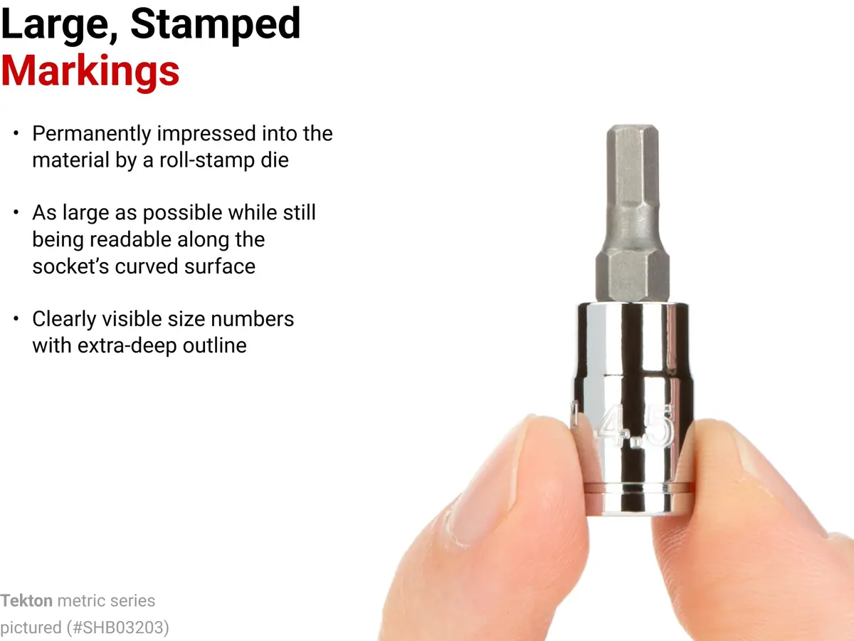 TEKTON 1/4 Inch Drive x 3/32 Inch Hex Bit Socket | Precise, Chrome-Plated, S2 Steel (70-120 chars) - view 4