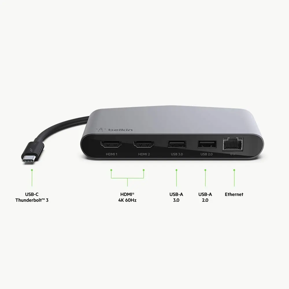 Belkin Thunderbolt 3 Dock Mini HD | Dual 4K @60Hz, 40Gbps, Ethernet, USB-C Hub, Mac & Windows Compatible - view 5
