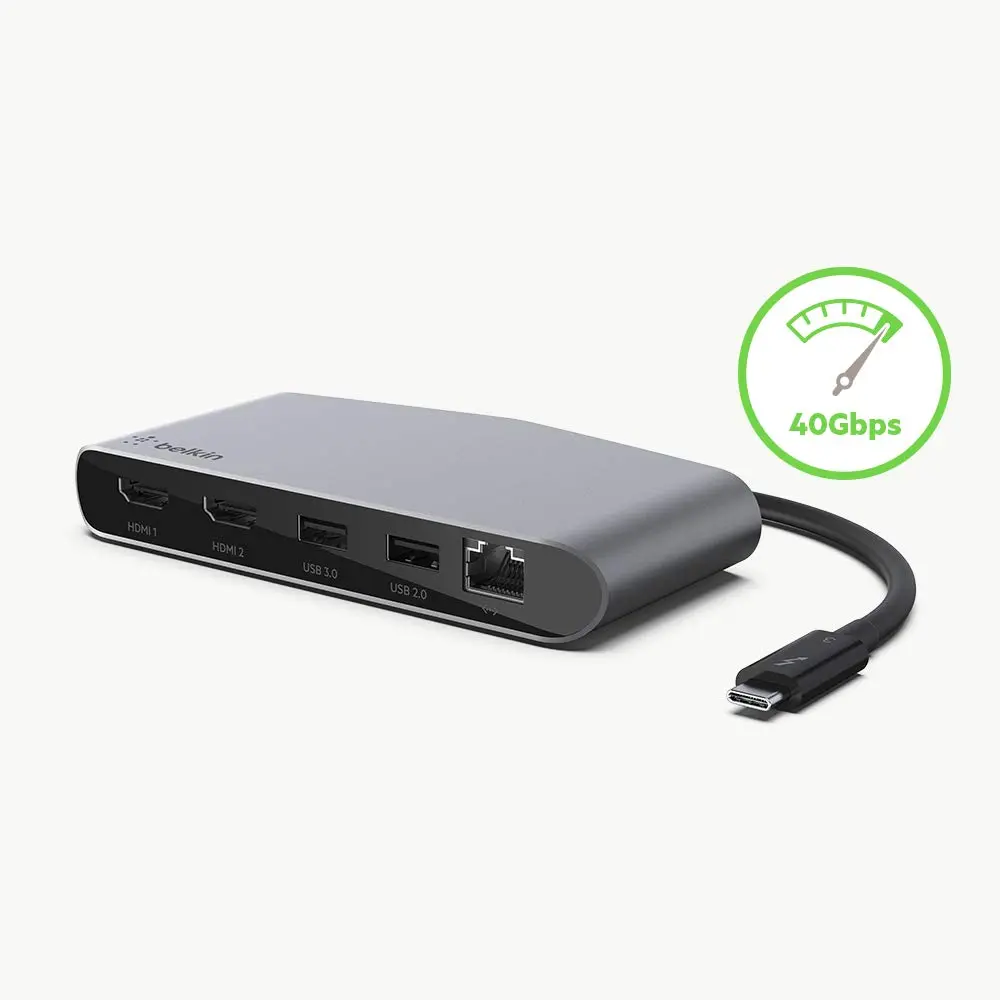 Belkin Thunderbolt 3 Dock Mini HD | Dual 4K @60Hz, 40Gbps, Ethernet, USB-C Hub, Mac & Windows Compatible - view 6