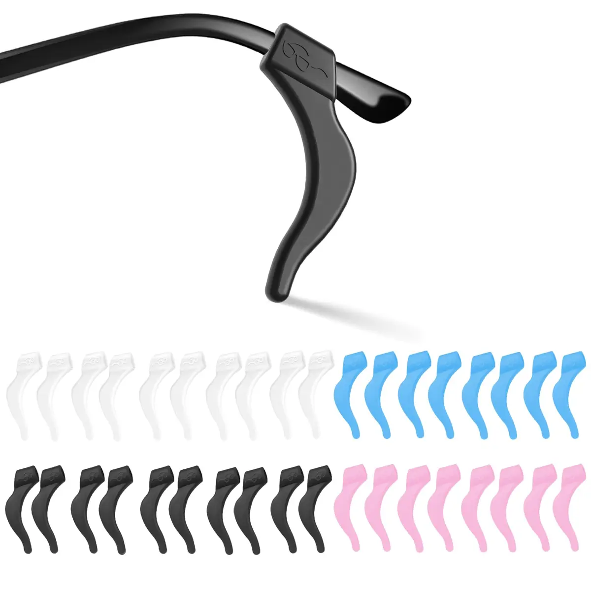 SMARTTOP Eyeglass Ear Grip - 18 Pairs Soft Silicone Anti-slip Holders for Glasses, Sunglasses, Reading Glasses | Unisex - main product image