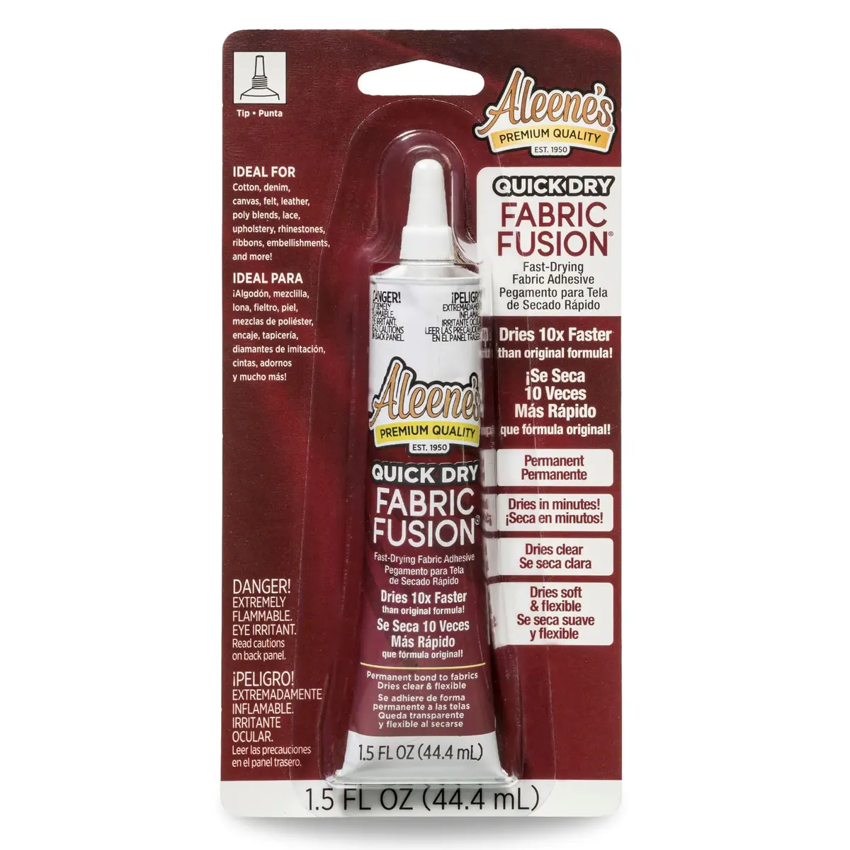Aleene's Quick Dry Fabric Fusion 1.5 fl oz | Fast-Drying Permanent Fabric Glue - main product image