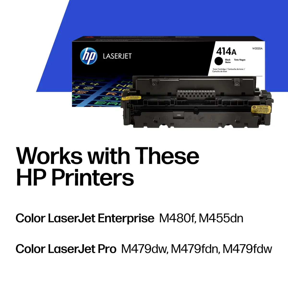HP 414A Black Toner Cartridge W2020A | 2,400 Pages Yield | Works with HP Color LaserJet Enterprise & Pro Series - view 2