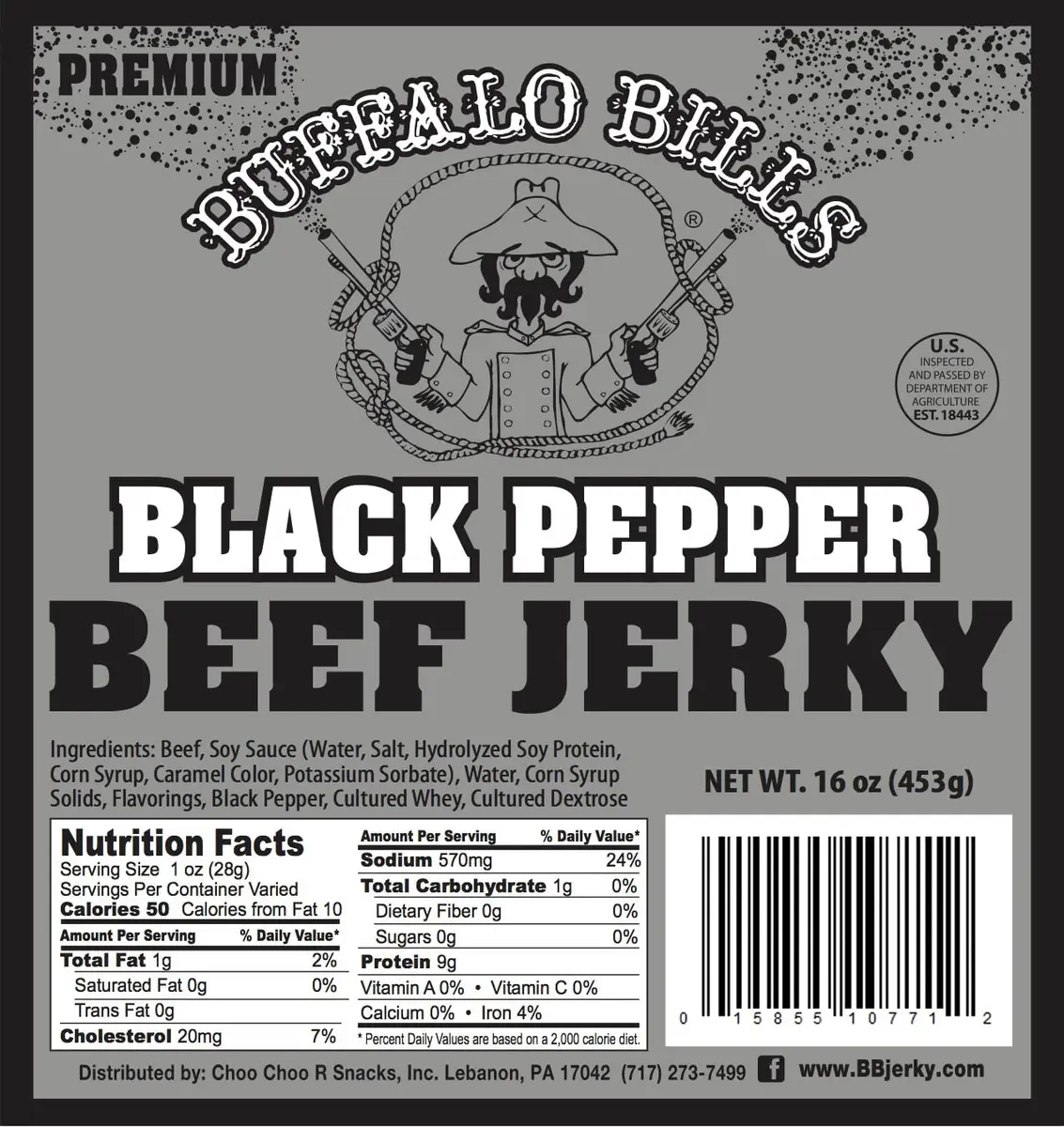 Buffalo Bills Premium Black Pepper Beef Jerky Pieces, 16 oz | Spicy, Smoky, High Protein Snack - view 3