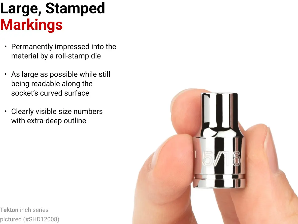 TEKTON 3/8 Inch Drive x 11/16 Inch 6-Point Socket | Chrome Plated Steel, Exact Fit, Corrosion Resistant - view 2