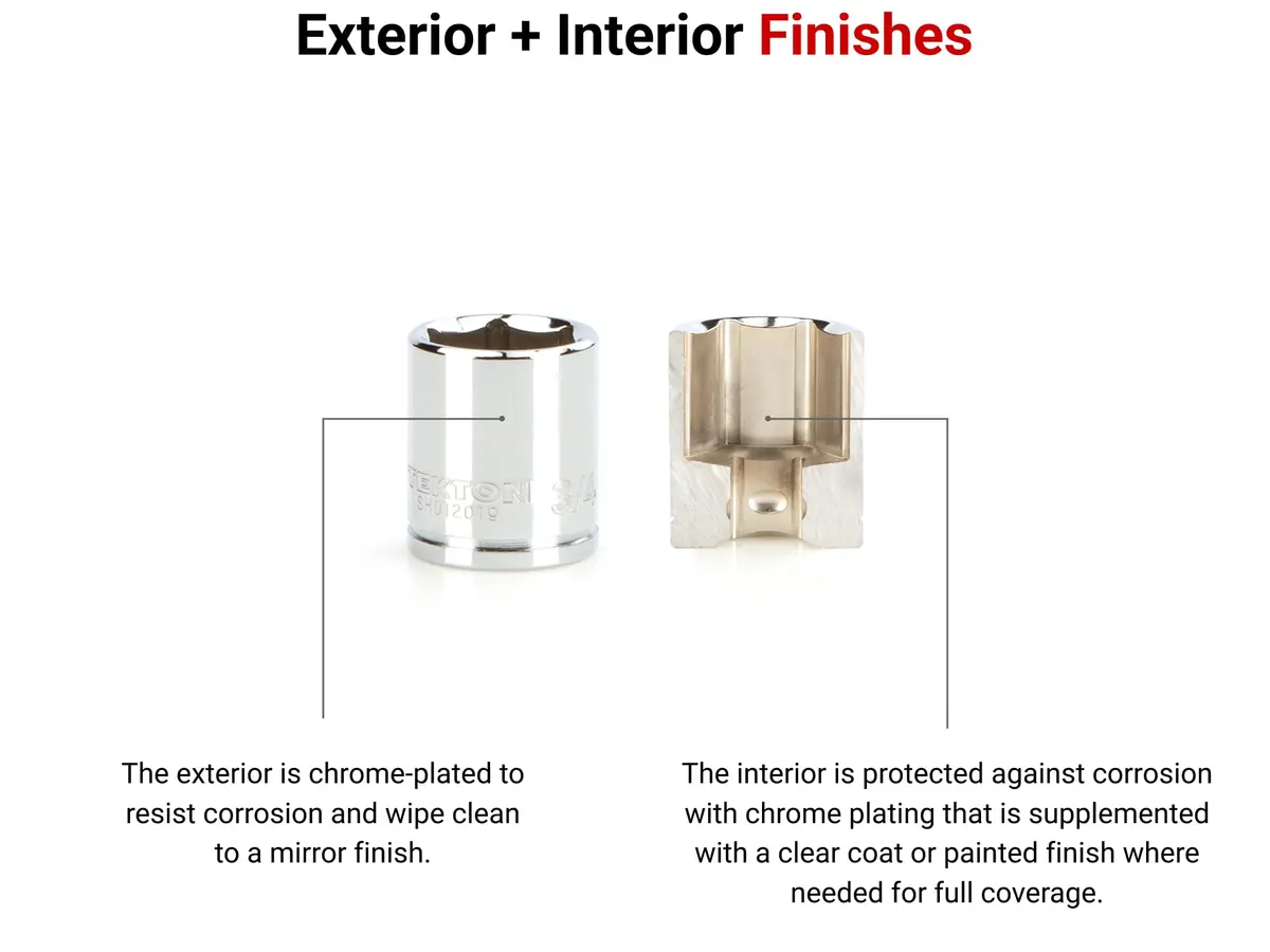 TEKTON 3/8 Inch Drive x 11/16 Inch 6-Point Socket | Chrome Plated Steel, Exact Fit, Corrosion Resistant - view 3