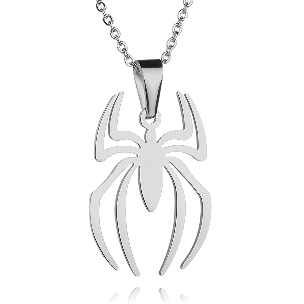 RZCXBS Spider Pendant Necklace for Men and Women Stainless Steel Silver Chain 50cm (19.7in) - main product image