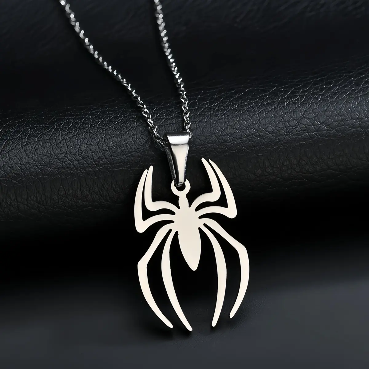RZCXBS Spider Pendant Necklace for Men and Women Stainless Steel Silver Chain 50cm (19.7in) - view 5
