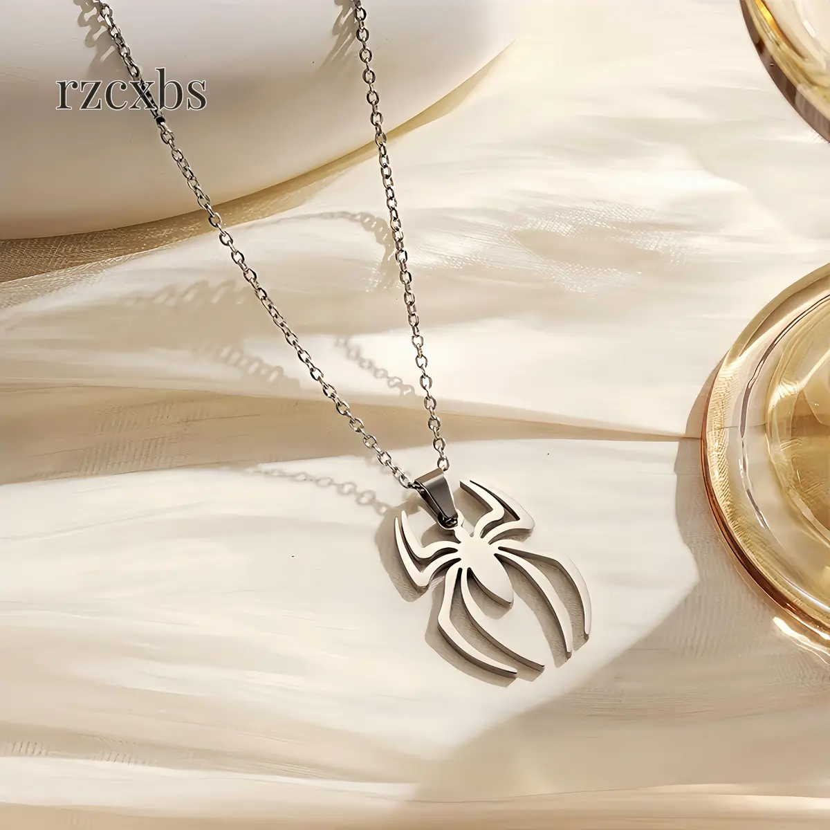 RZCXBS Spider Pendant Necklace for Men and Women Stainless Steel Silver Chain 50cm (19.7in) - view 2