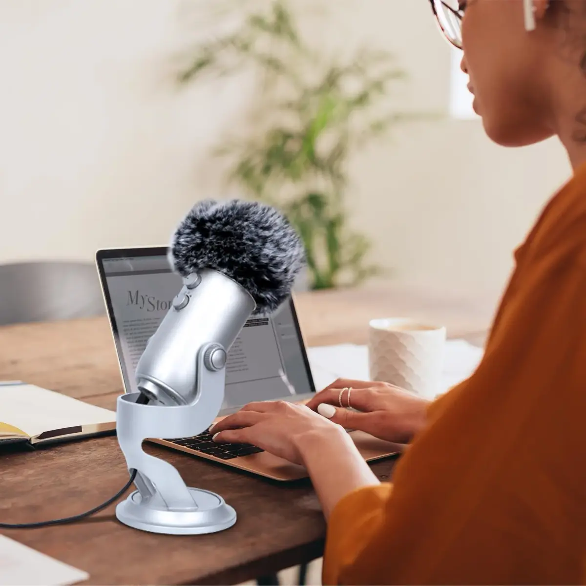 YOUSHARES 2PCS Blue Yeti Microphone Windscreen Kit | Reduces Wind Noise for Clearer Audio - view 6