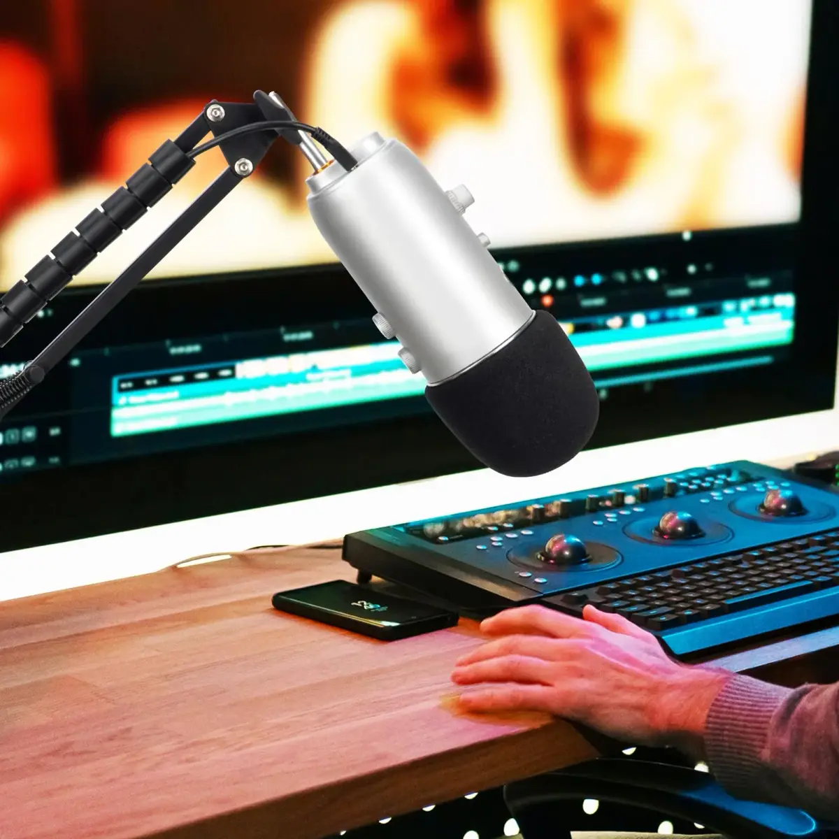 YOUSHARES 2PCS Blue Yeti Microphone Windscreen Kit | Reduces Wind Noise for Clearer Audio - view 7