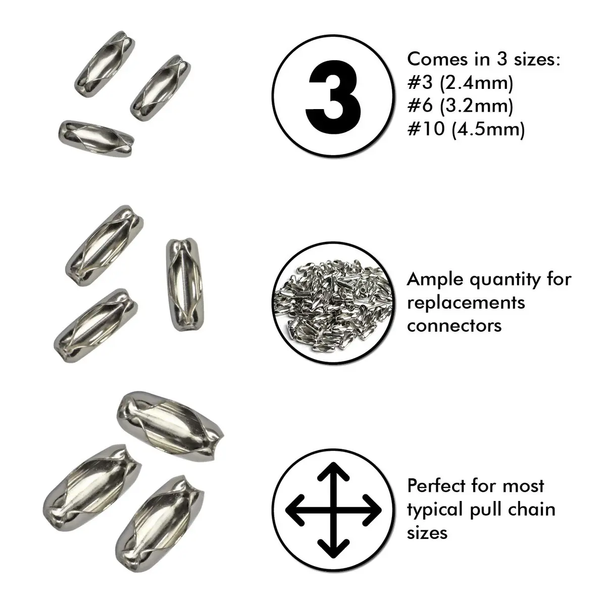 Millennial Essentials Ball Chain Connector Clasps 300 Pieces #3 | Jewelry Making & DIY Crafts - view 2